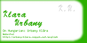 klara urbany business card